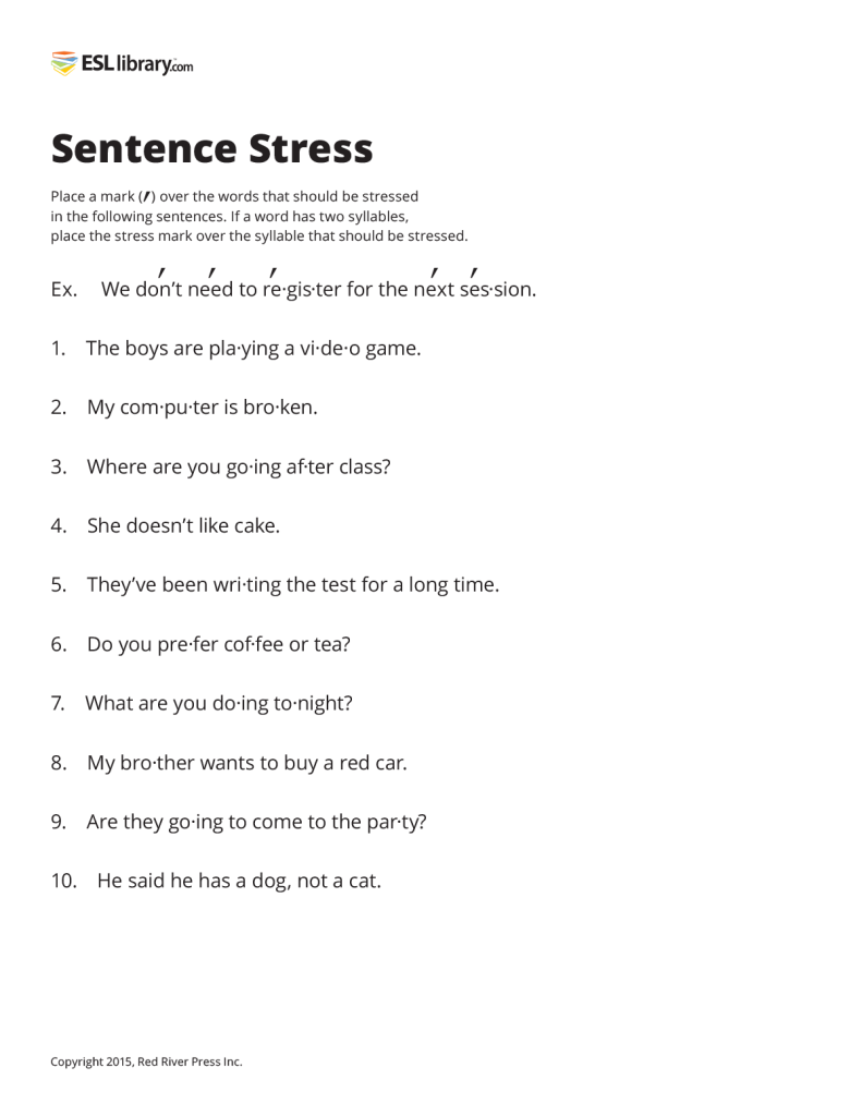 stress assignment in english