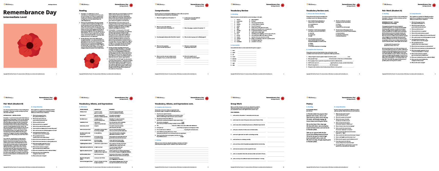 Esl Lesson Plans For Remembrance Day Veterans Day Blog Esl Library